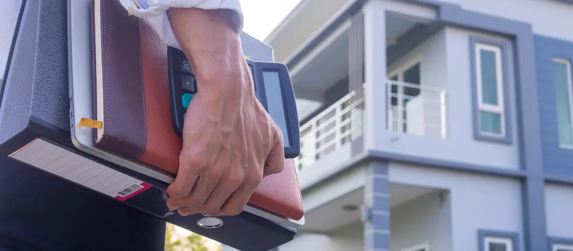 A property valuer inspecting a Melbourne residential property